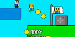 Obby vs Bacon Rainbow Parkour